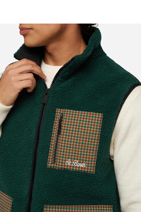 Homeware MC2 Saint Barth Man Teddy Vest Wanaka With Pied De Poul Print