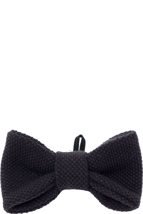 Il Gufo Accessories & Gifts for Baby Girls Il Gufo Black Pre-tied Bow Tie In Linen Baby