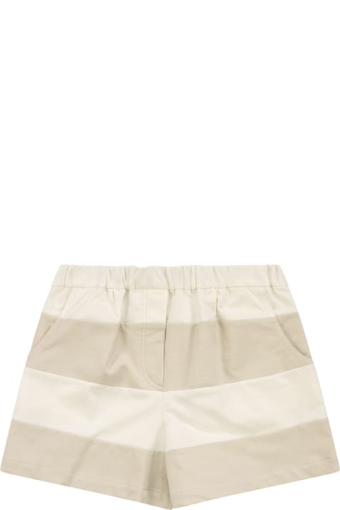 Wide Striped Cotton Shorts
