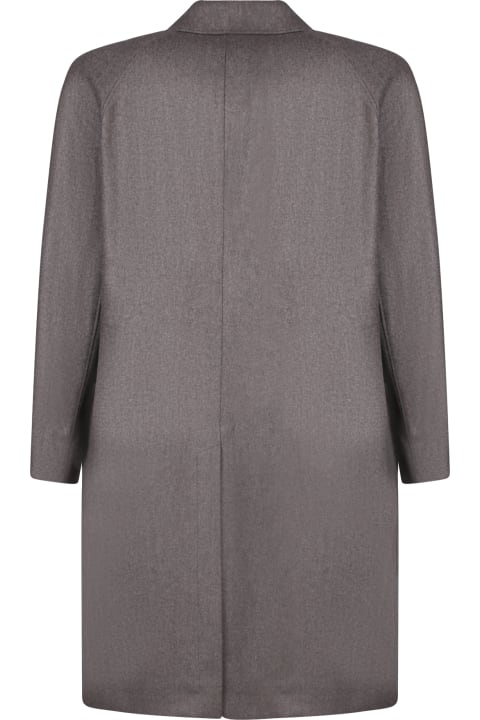 Canali for Men Canali Wool And Cashmere Grey Green Coat