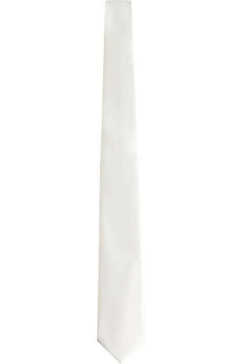 Ties for Men Tagliatore Ivory White Classic-style Tie In Polyester Man