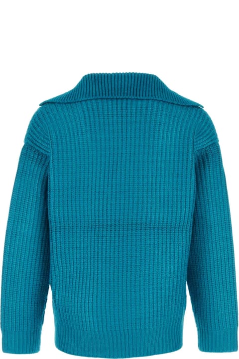 Homeware Valentino Garavani Turquoise Silk Blend Sweater