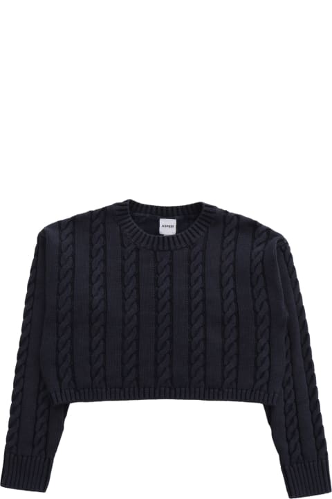 Aspesi Sweaters & Sweatshirts for Girls Aspesi Blue Tricot Sweater