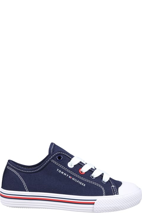 Shoes for Boys Tommy Hilfiger Blue Sneakers For Kids With Logo