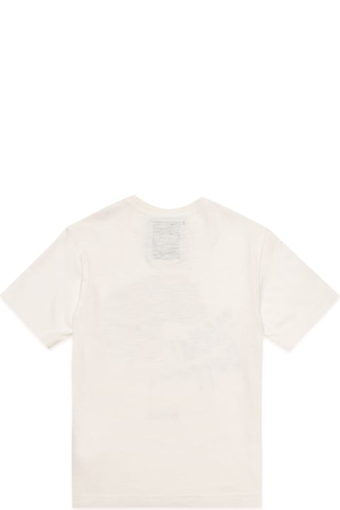 Myt24u T-shirt Myar Deadstock White Fabric Crew-neck T-shirt With Digital Sloowly Print