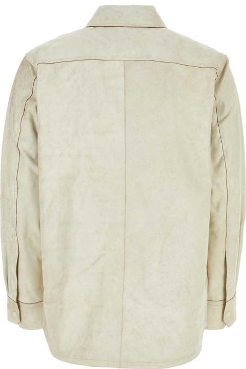 Helmut Lang Clothing for Men Helmut Lang Chalk Leather Shirt