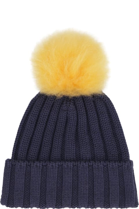 ウィメンズ Woolrichの帽子 Woolrich Knitted Wool Hat With Pom-pom