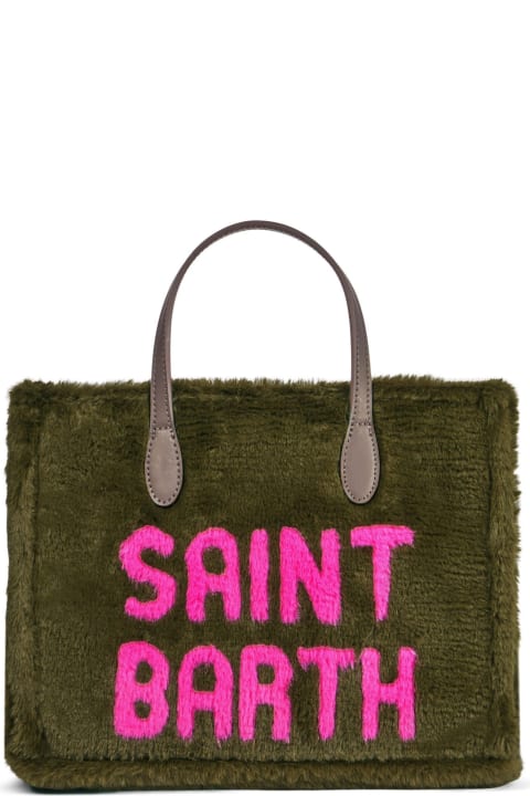 Homeware MC2 Saint Barth Vivian Green Faux Fur Handbag