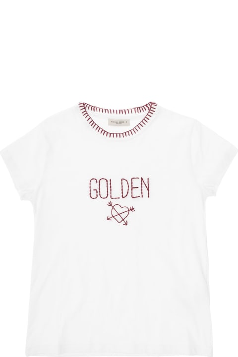 Journey/ Girl's T-shirt/ Cotton Jersey With Golden And Neck Embroidery  Include Il Codice Gyp01390 | P001298 -10100