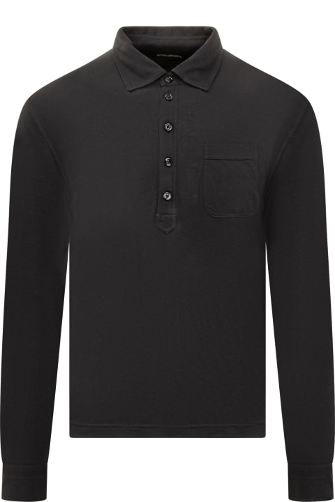 Tom Ford Clothing for Men Tom Ford Black Polo Shirt In Cotton Blend Man