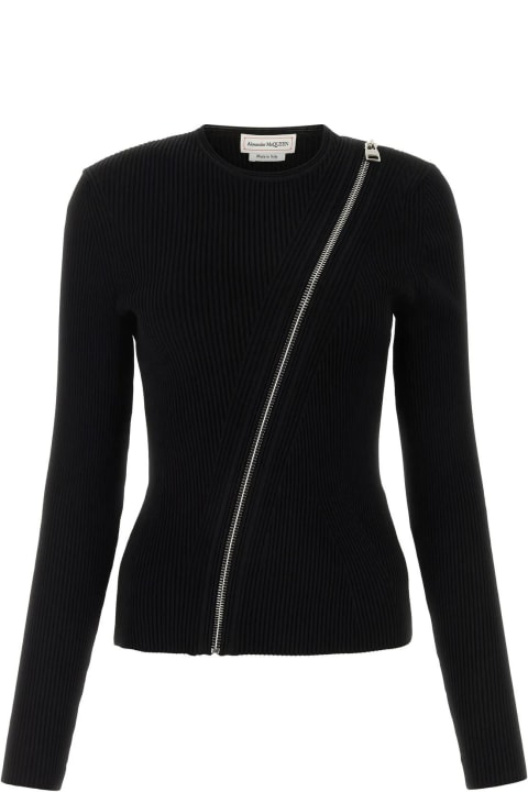 Sweaters for Women Alexander McQueen Black Knit Top