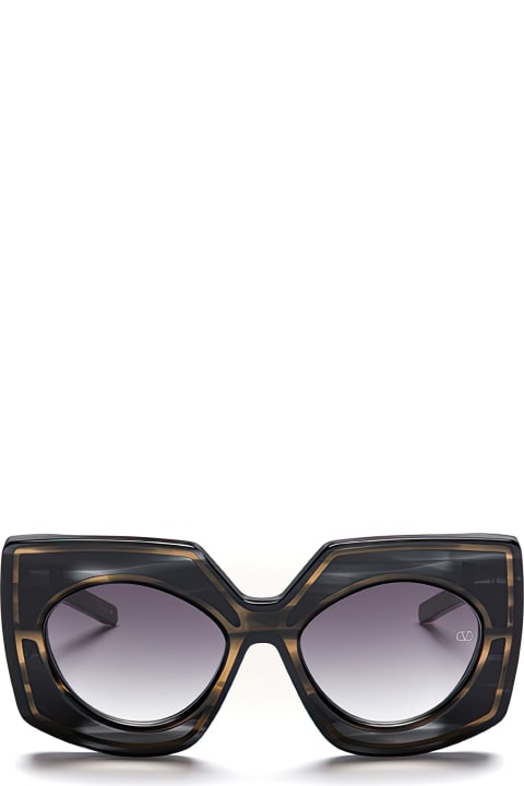 ウィメンズ新着アイテム Valentino Eyewear V-soul - Black / Gold Sunglasses