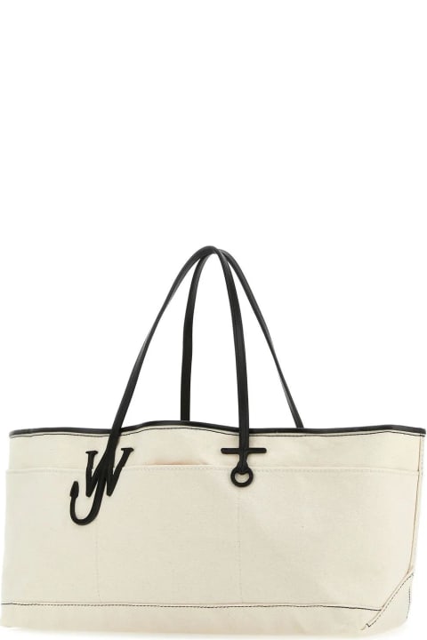 J.W. Anderson Women J.W. Anderson Ivory Canvas Anchor Shopping Bag