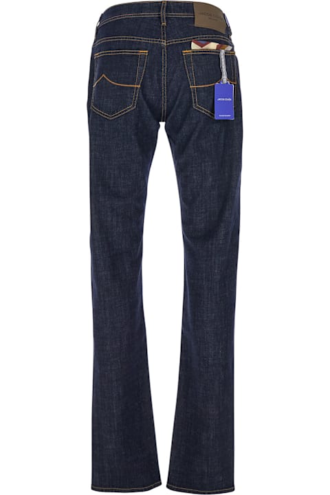 インテリア Jacob Cohen 'bard' Blue Jeans With Belt Loops And Logo Patch On The Rear In Denim Man