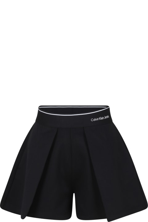 Calvin Klein Bottoms for Girls Calvin Klein Black Shorts For Girl With Logo