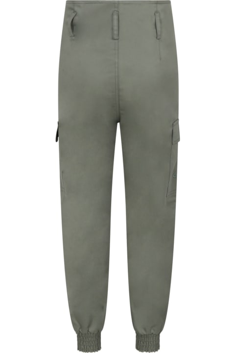 Green Cargo-trousers For Girl With Logo