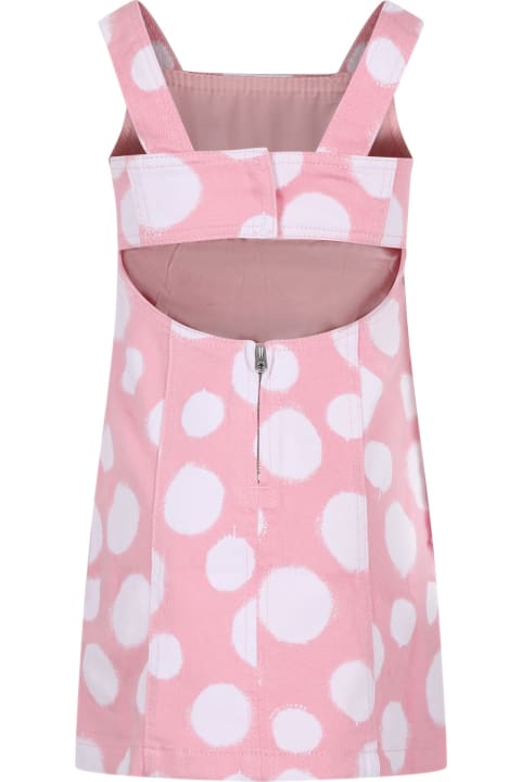 Marc Jacobs for Kids Marc Jacobs Pink Casual Dress For Girl With Polka Dots