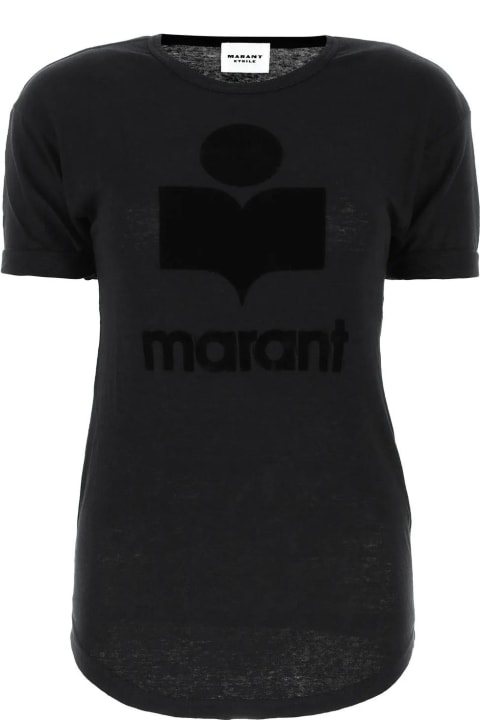Marant Étoile Topwear for Women Marant Étoile Black Linen Koldi T-shirt