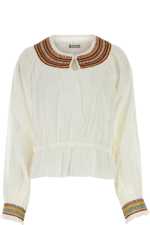 Bode Clothing for Women Bode White Cotton Georgette Blouse