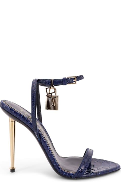 Tom Ford Laminated Leather Sandals With Iconic Padlock