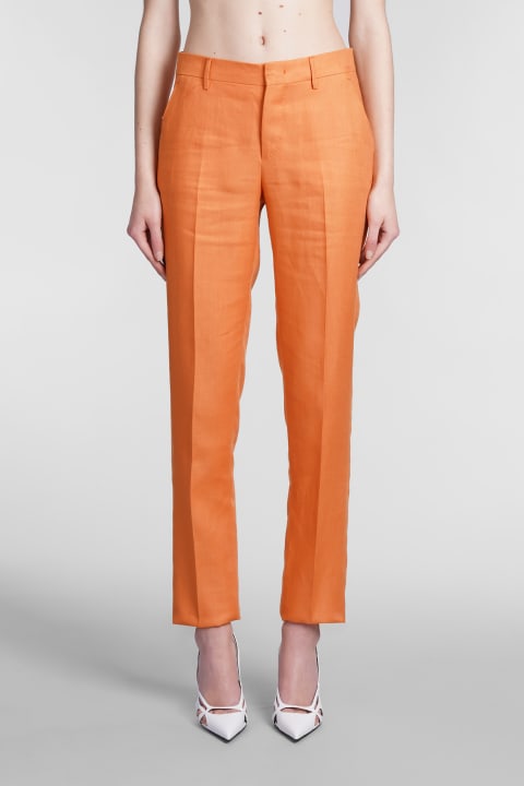 Pants In Orange Linen