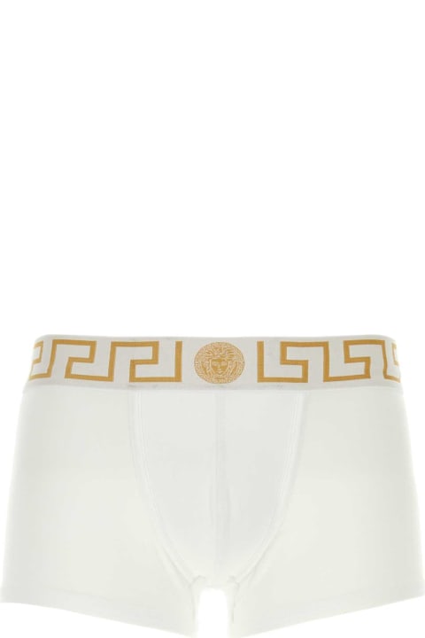 Versace ملابس داخلية لـ القسم الرجالي Versace White Stretch Cotton Boxer