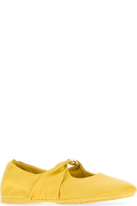 Loewe Yellow Nappa Leather Pebble Ballerinas