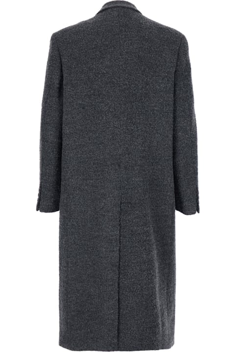 Tonywack for Women Tonywack Grey Double-breasted Coat With Classic Lapels In Wool Blend Man