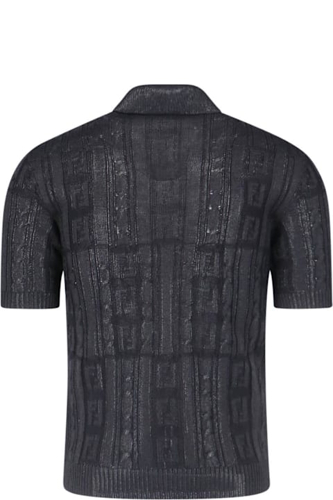 Homeware Fendi Black Wool Polo Shirt