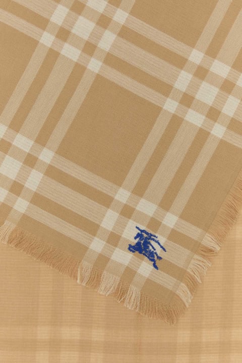 Sale for Women Burberry Embroidered Wool Blend Scarf