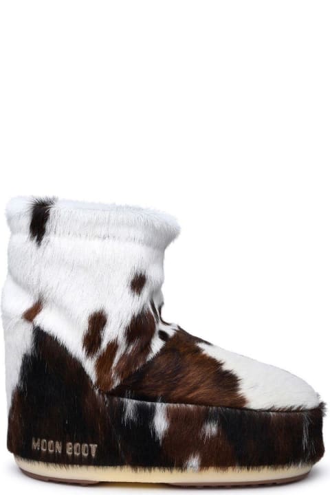 Boots for Women Moon Boot Icon Low Cow-printed Slip-on Boots