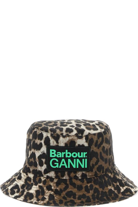 Barbour Hair Accessories for Women Barbour Waxed Leopard Bucket Hat