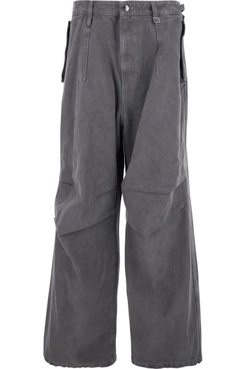 WOOYOUNGMI for Women WOOYOUNGMI Grey Pants With Belt Loops In Cotton Man