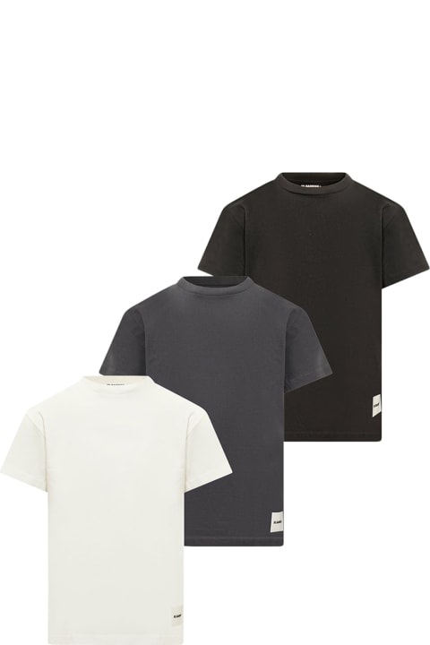 Jil Sander Topwear for Men Jil Sander Crew Neck, Short Sleeve 3 Pack T-shirt Set, With Logo Label Stitched On The Outside Bottom