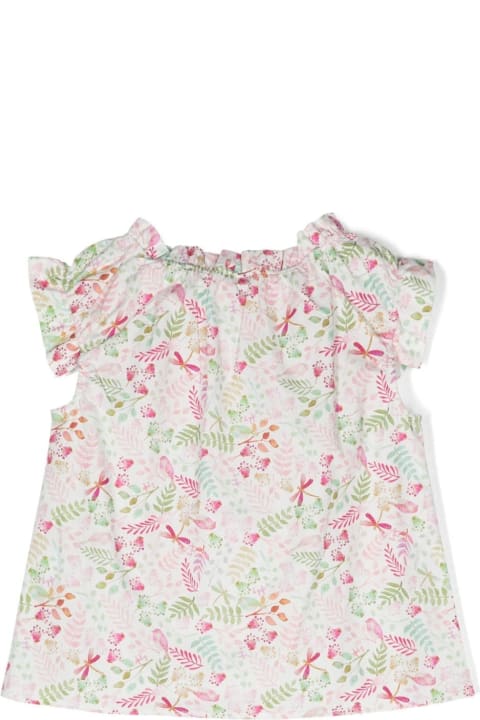 Il Gufo Topwear for Girls Il Gufo Top With Exclusive Flower Print In Pink Pepper Colour