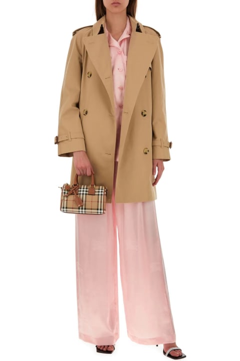 Burberry Pants & Shorts for Women Burberry Pastel Pink Satin Pyjama Pant