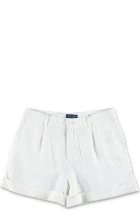 Bottoms for Girls Polo Ralph Lauren Pleated Linen Shorts