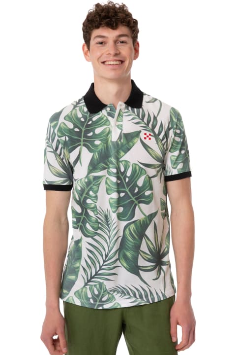 Homeware MC2 Saint Barth Man Polo With Leaves Print