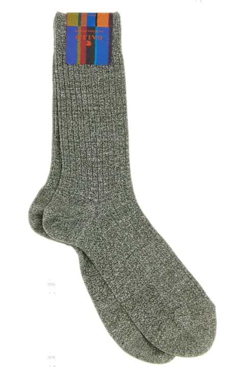 Gallo for Women Gallo Melange Green Stretch Linen Blend Socks