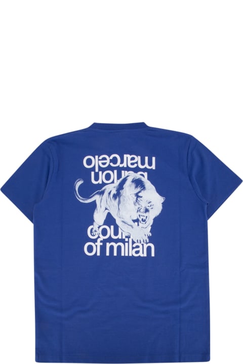 Homeware Marcelo Burlon Mbcm Panther Regular T-shirt Blue White