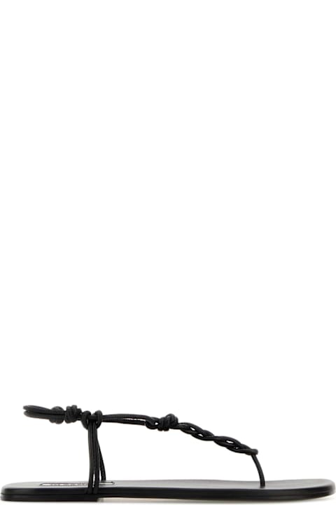 Jil Sander Black Leather Tangle Sandals
