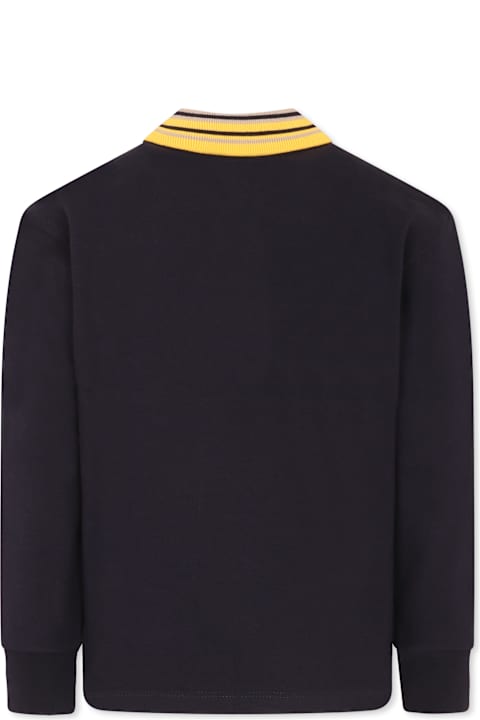 Versace T-Shirts & Polo Shirts for Boys Versace Blue Polo Shirt For Boy With Logo