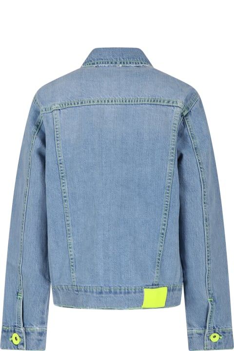 Topwear for Boys MSGM Blue Jacket For Boy With Logo