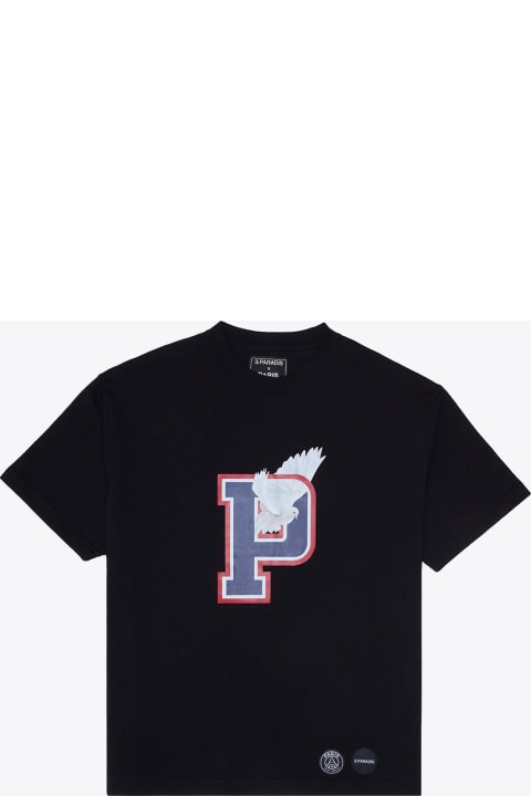 Letterman T-shirt Black cotton PSG collab t-shirt - Letterman t-shirt