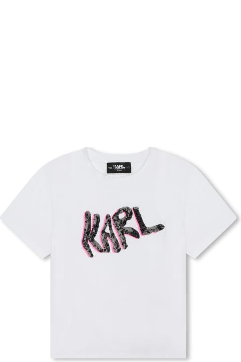 Topwear for Boys Karl Lagerfeld Kids T-shirt Con Stampa
