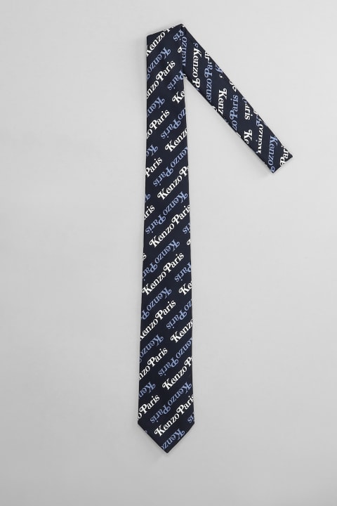 Kenzo Ties for Men Kenzo Tie In Blue Cotton