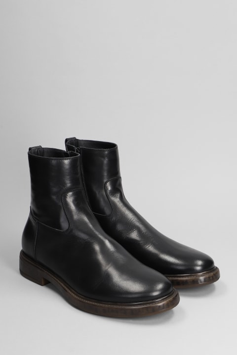 Silvano Sassetti Shoes for Men Silvano Sassetti Low Heels Ankle Boots In Black Leather
