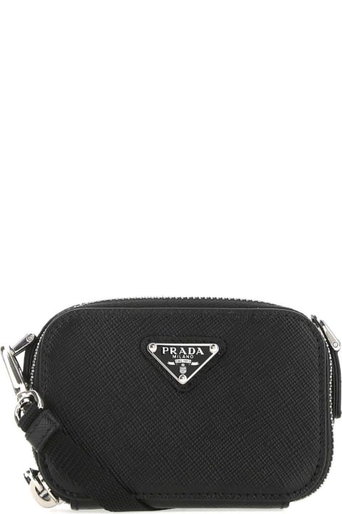 Prada Sale for Men Prada Black Leather Crossbody Bag