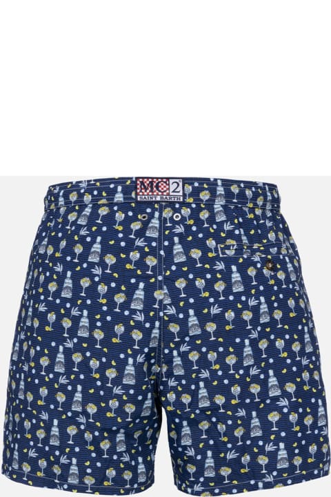 Homeware MC2 Saint Barth Man Lightweight Fabric Swim-shorts Lighting Micro Fantasy With Gin Mare Print | Gin Mare Special Edition