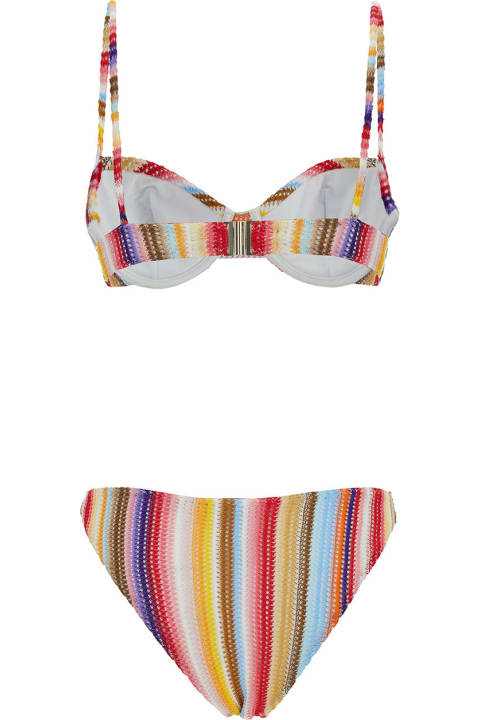 ウィメンズ Missoniの水着 Missoni Multicolor Bikini With Stripe Motif In Viscose Woman